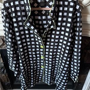 Black and White Checkered Button-Up Shirt